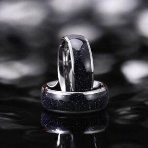 Starry Sky Nebula Inlay Elegant 8MM Tungsten Carbide Ring, Wedding Band for Men & Women, Engagement Jewelry Gift