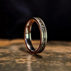 Silver Tungsten Meteorite Wedding Band - 4mm Women's Ring, Gift For Her, elegant Ring